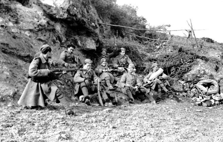 Greek soldiers resting