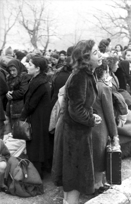 Woman weeping during the deportation of Greek Jews